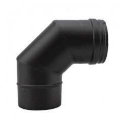 Coude Inox 90° simple paroi Noir-Anthracite diamètre 125 - 2