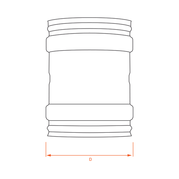 Manchon femelle inox diamètre 140 - 3 Manchon femelle inox diamètre 140 - 3