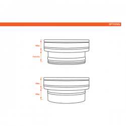 Adaptateur de conduit simple à double paroi isolé Ø130 x Ø150-200 - 3
