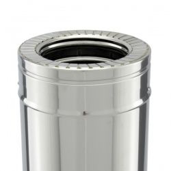 Tuyau 33CM régulateur tirage double paroi diamètre 100-150 - 2