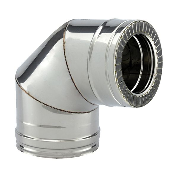 Coude à 90° double paroi isolé diamètre 200-250 - 1 Coude à 90° double paroi isolé diamètre 200-250 - 1