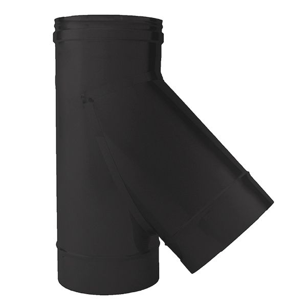 Té à 45° Inox simple paroi Noir-Anthracite diamètre 125 - 1