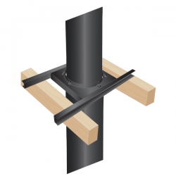 Support Charge Plancher Bois Noir-Anthracite diamètre 175 - 2