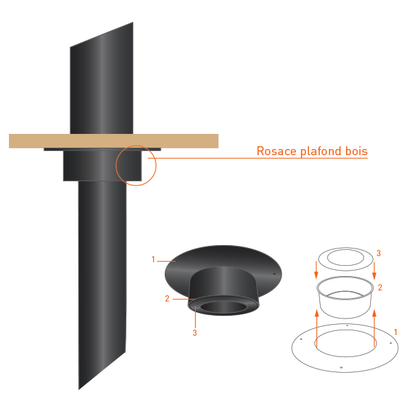 Rosace Plafond Bois Noir-Anthracite diamètre 170 - 3 Rosace Plafond Bois Noir-Anthracite diamètre 170 - 3