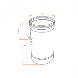 Tuyau Inox 50CM à régulateur de tirage diamètre 110 - 3