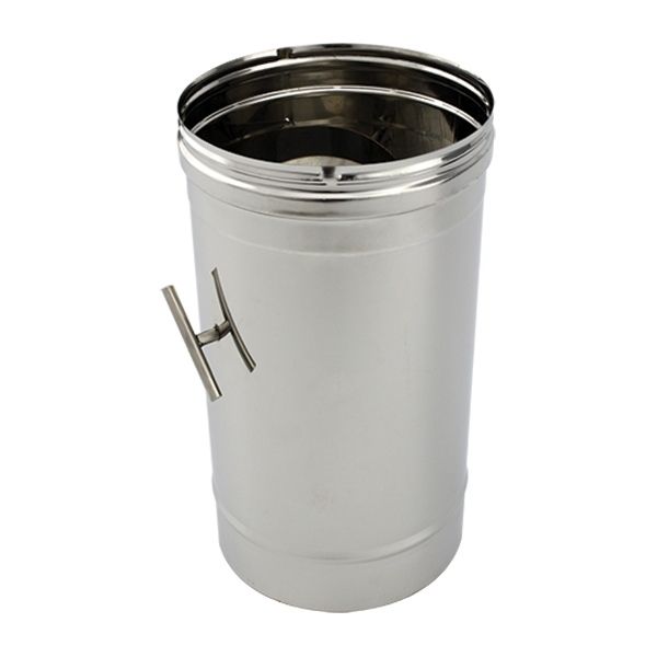 Tuyau Inox 50CM à régulateur de tirage diamètre 110 - 1 Tuyau Inox 50CM à régulateur de tirage diamètre 110 - 1