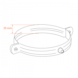 Collier fixation à écrou M8 Noir-Anthracite diamètre 230 - 3