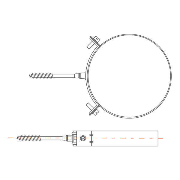 Collier 40 fixation murale à vis diamètre 400 - Conduit cheminée - 4 Collier 40 fixation murale à vis diamètre 400 - Conduit cheminée - 4