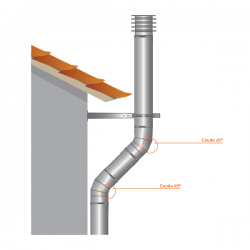 Coude 45° simple paroi industriel - 3