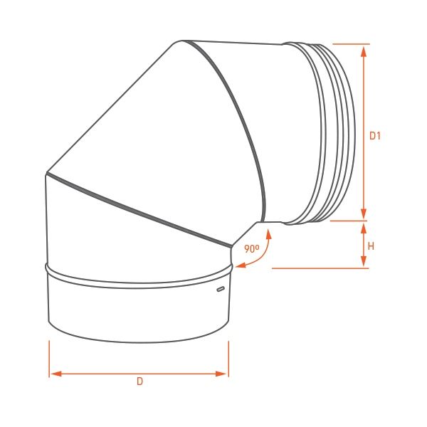 Coude 90° simple paroi industriel - 2 Coude 90° simple paroi industriel - 2