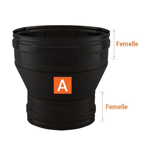 Réducteur tubage cheminée Noir-Anthracite diamètre 300x160 - 3 Réducteur tubage cheminée Noir-Anthracite diamètre 300x160 - 3
