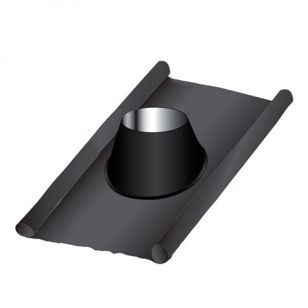 Solin d’étanchéité cheminée en plomb Noir-Anthracite diamètre 125 - 1