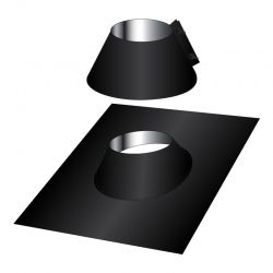 Collerette de solin d'étanchéité cheminée inox Noir-Anthracite diamètre 80 - 3