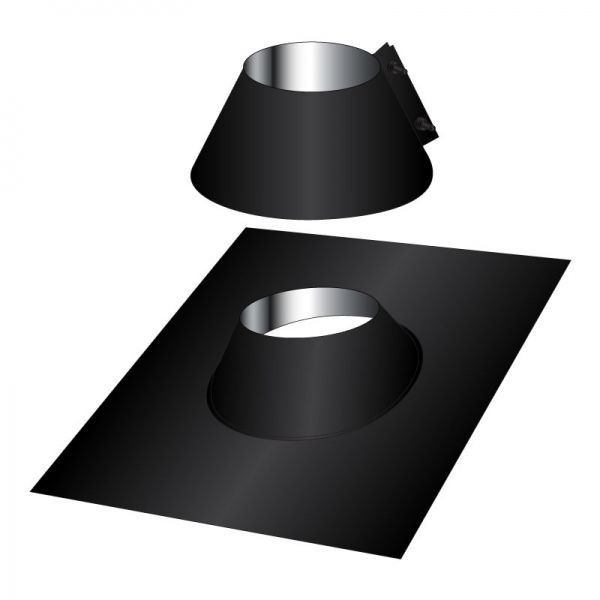 Collerette de solin d'étanchéité cheminée inox Noir-Anthracite diamètre 90 - 3
