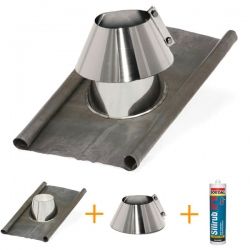 Kit d'abergement - Solin d'étanchéité en plomb-inox diamètre 400 - 1