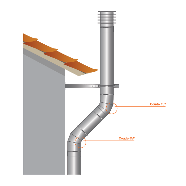 Coude 45° Inox diamètre 225 - 3