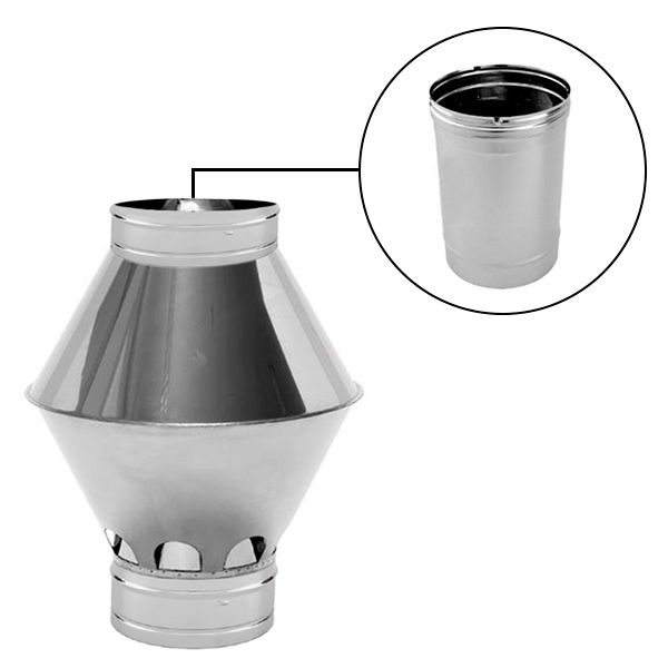 Chapeau cheminée Inox Venturi diamètre 300 - 2 Chapeau cheminée Inox Venturi diamètre 300 - 2