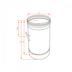 Tuyau Inox 33CM à régulateur de tirage diamètre 110 - 3