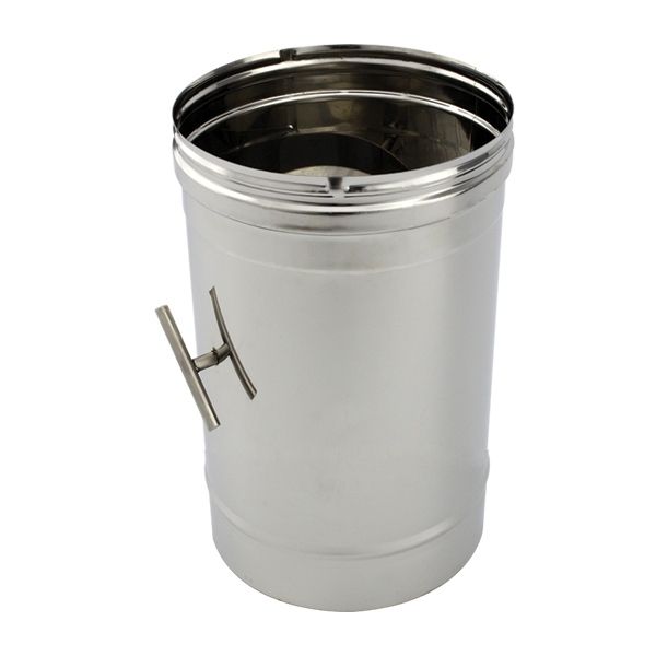 Tuyau Inox 33CM à régulateur de tirage diamètre 110 - 1 Tuyau Inox 33CM à régulateur de tirage diamètre 110 - 1