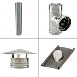 Kit conduit cheminée double paroi Longueur 3,5m en diamètre 350-400 - 1