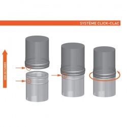 Kit conduit cheminée double paroi Noir/Anthracite Longueur 3,5m en diamètre 300-350 - 7
