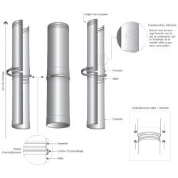 Tuyau 1M en Inox diamètre 170 - 3