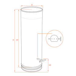 Tuyau Inox 50CM à régulateur de tirage diamètre 220 - 5
