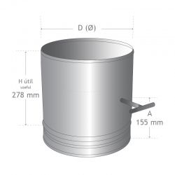 Tuyau Inox 33CM à régulateur de tirage diamètre 170 - 3