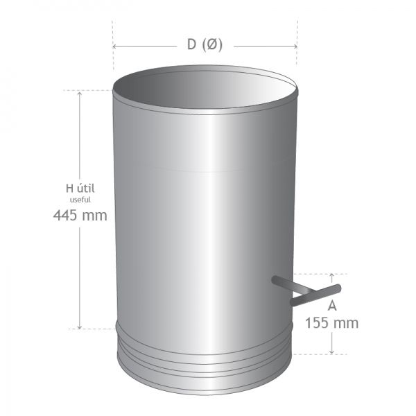 Tuyau Inox 50CM à régulateur de tirage diamètre 220 - 3 Tuyau Inox 50CM à régulateur de tirage diamètre 220 - 3