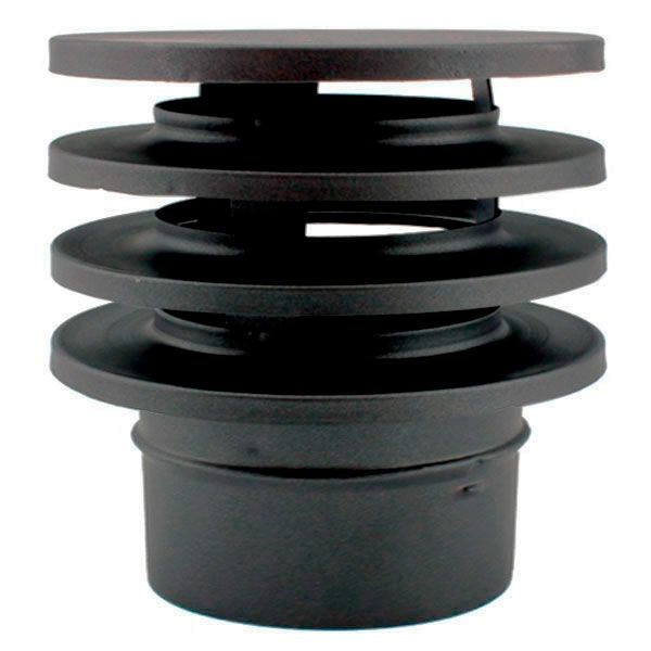 Chapeau cheminée anti-refoulement Noir-Anthracite diamètre 80 - 2