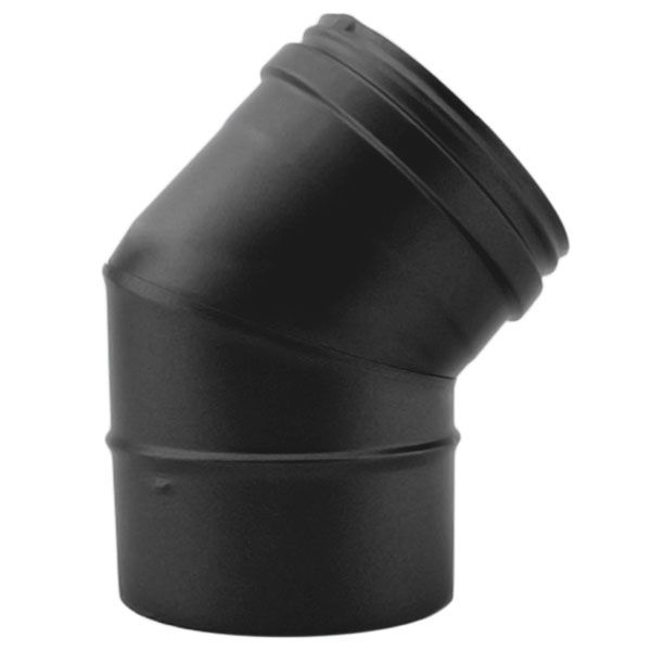 Coude Inox 45° simple paroi Noir-Anthracite diamètre 125 - 1