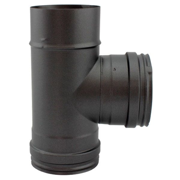Té à 90° Inox simple paroi Noir-Anthracite diamètre 200 - 1 Té à 90° Inox simple paroi Noir-Anthracite diamètre 200 - 1