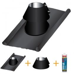 Kit solin d'étancheité plomb-inox Noir-Anthracite diamètre 90 - 1