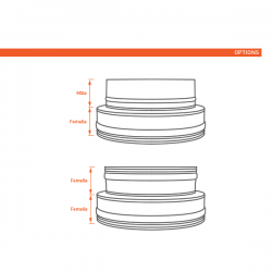 Adaptateur de conduit double à simple paroi Ø130-180 x Ø125 - 2