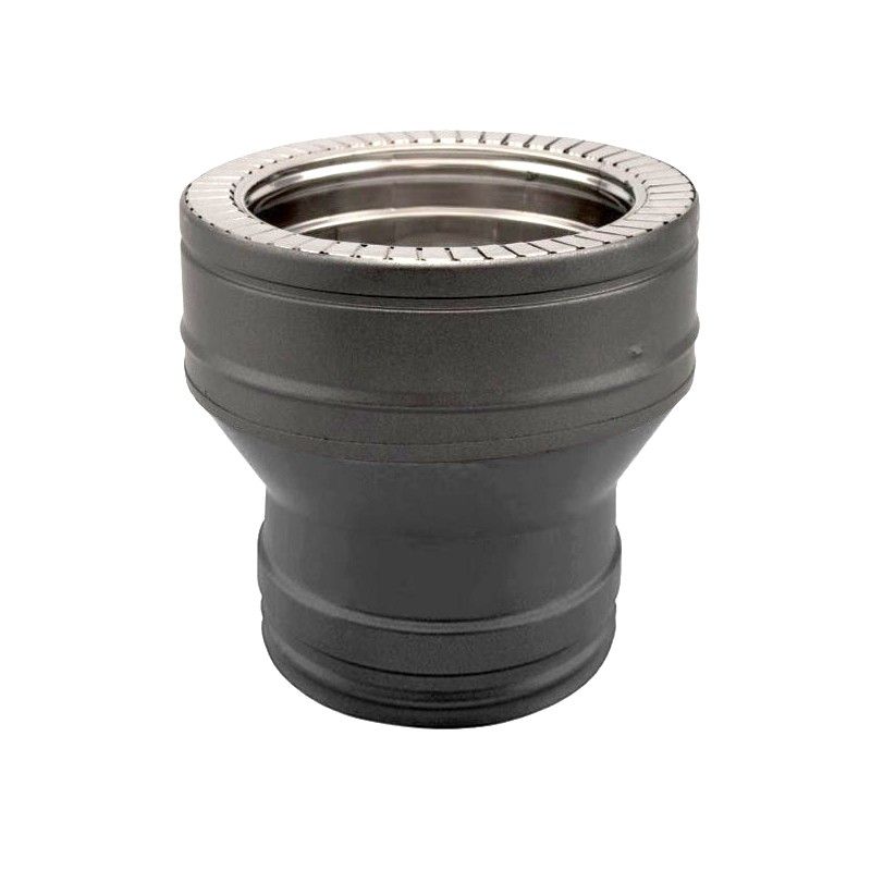 Adaptateur de poêle double paroi Noir / Anthracite Ø200 x Ø200-250 - 1