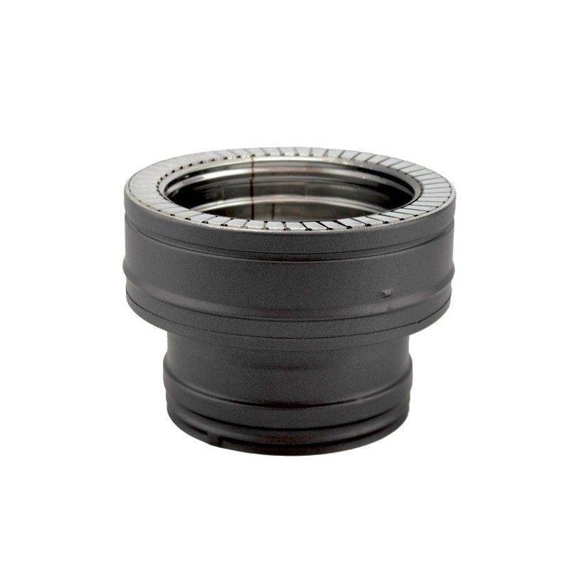 Adaptateur conduit simple à double paroi isolé Noir Ø150 x Ø150-200 - 3 Adaptateur conduit simple à double paroi isolé Noir Ø150 x Ø150-200 - 3
