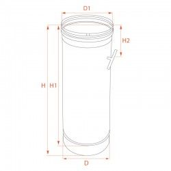 Tuyau Inox 1M à régulateur de tirage diamètre 100 - 5