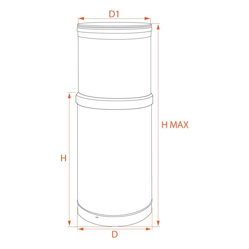Tuyau télescopique 38/56CM diamètre 120 - 5 Tuyau télescopique 38/56CM diamètre 120 - 5