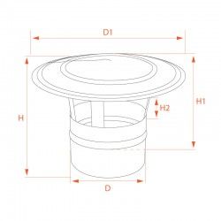 Chapeau Inox pour cheminée diamètre 80 - 3