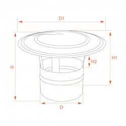 Chapeau Inox pour cheminée diamètre 150 - 3