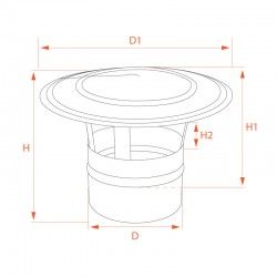 Chapeau Inox pour cheminée diamètre 220 - 3