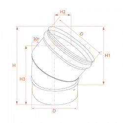 Coude 30° Inox diamètre 150 - 4