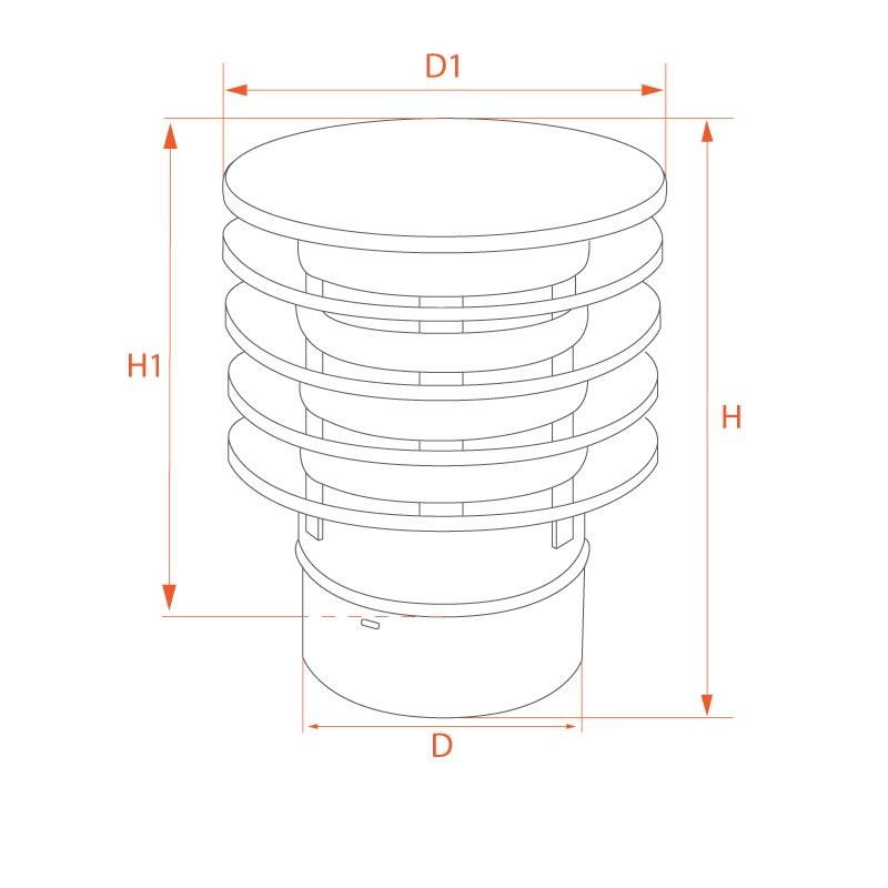 Chapeau cheminée anti-refoulement diamètre 250 - 3