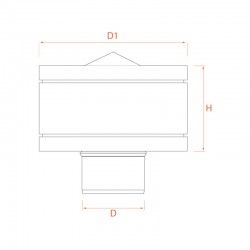 Chapeau cheminée anti-pluie diamètre 125 - 3