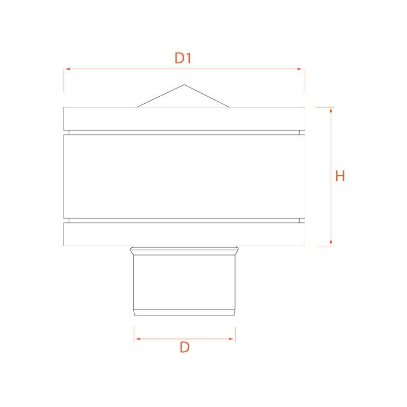 Chapeau cheminée anti-pluie diamètre 125 - 3