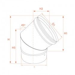 Coude 45° Inox diamètre 500 - 6