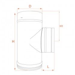 Té à 90° Inox conduit cheminée diamètre 160 - 5