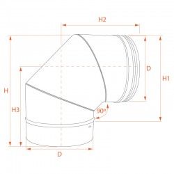Coude Inox 90° simple paroi Noir-Anthracite diamètre 130 - 5