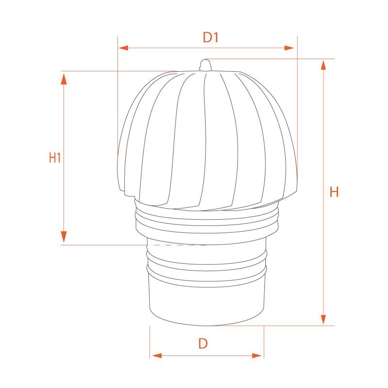 Chapeau extracteur cheminée rotatif Noir-Anthracite diamètre 125 - 5