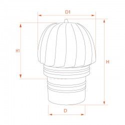 Chapeau extracteur cheminée rotatif Noir-Anthracite diamètre 130 - 6